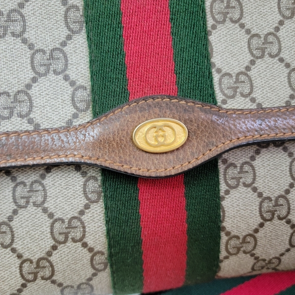 100% Authentic Gucci web sherry line clutch Bag - Picture 3 of 14